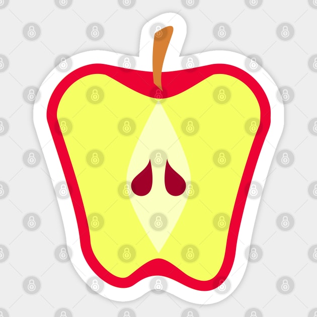 Red Apple Fruit Halved Sticker by THP Creative